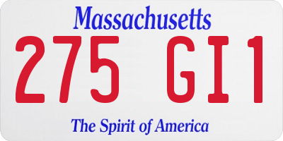 MA license plate 275GI1