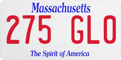 MA license plate 275GL0