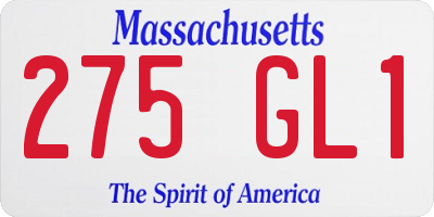 MA license plate 275GL1