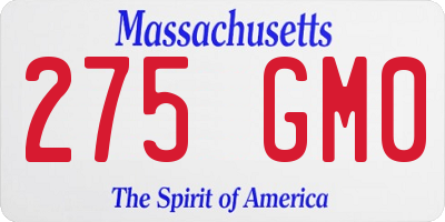 MA license plate 275GM0