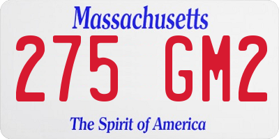 MA license plate 275GM2