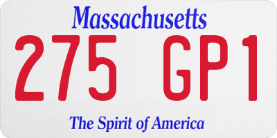 MA license plate 275GP1