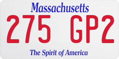 MA license plate 275GP2