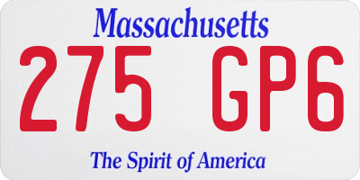 MA license plate 275GP6