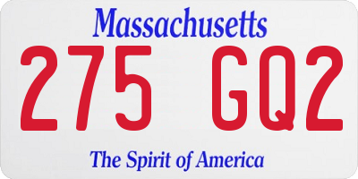 MA license plate 275GQ2