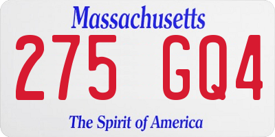 MA license plate 275GQ4