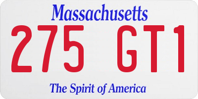MA license plate 275GT1