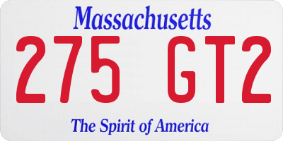 MA license plate 275GT2