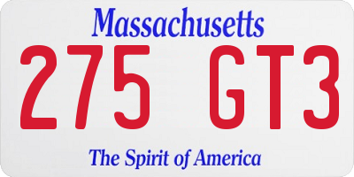 MA license plate 275GT3