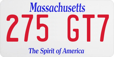 MA license plate 275GT7