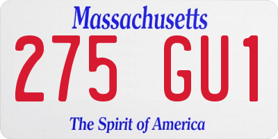 MA license plate 275GU1
