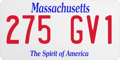 MA license plate 275GV1