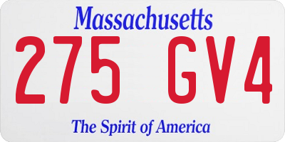MA license plate 275GV4