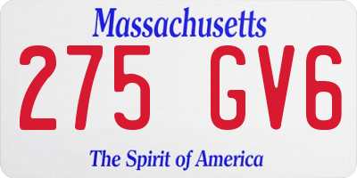 MA license plate 275GV6