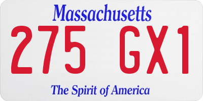 MA license plate 275GX1