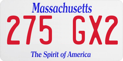 MA license plate 275GX2