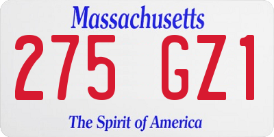MA license plate 275GZ1