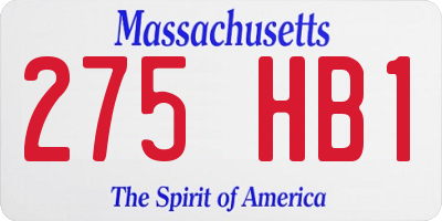 MA license plate 275HB1