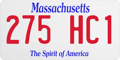 MA license plate 275HC1