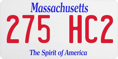 MA license plate 275HC2