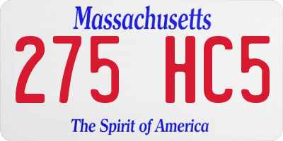 MA license plate 275HC5