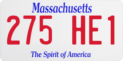 MA license plate 275HE1