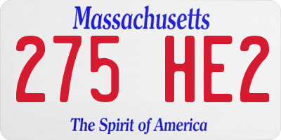 MA license plate 275HE2