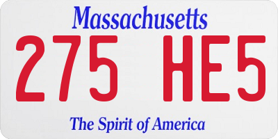 MA license plate 275HE5
