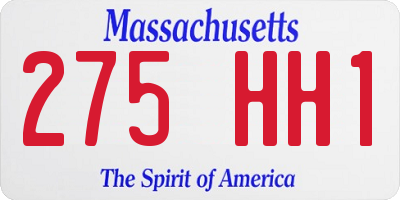 MA license plate 275HH1
