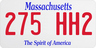 MA license plate 275HH2