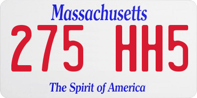 MA license plate 275HH5
