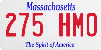 MA license plate 275HM0