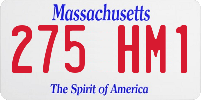 MA license plate 275HM1