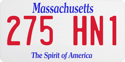 MA license plate 275HN1
