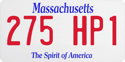 MA license plate 275HP1