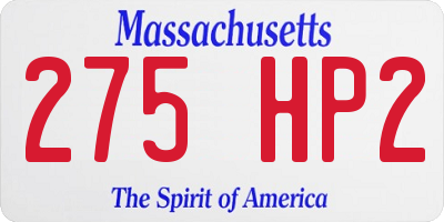 MA license plate 275HP2