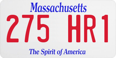 MA license plate 275HR1