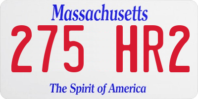 MA license plate 275HR2