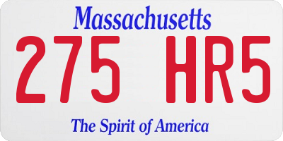 MA license plate 275HR5