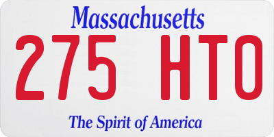 MA license plate 275HT0