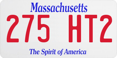 MA license plate 275HT2