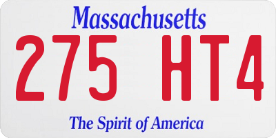 MA license plate 275HT4