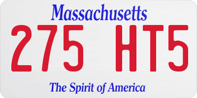 MA license plate 275HT5