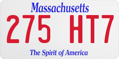 MA license plate 275HT7