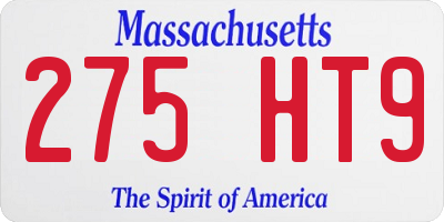 MA license plate 275HT9