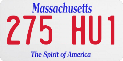 MA license plate 275HU1