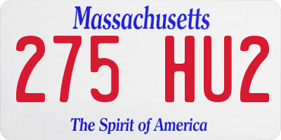 MA license plate 275HU2