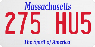 MA license plate 275HU5