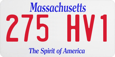 MA license plate 275HV1