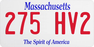 MA license plate 275HV2